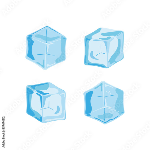 four ice cubes set