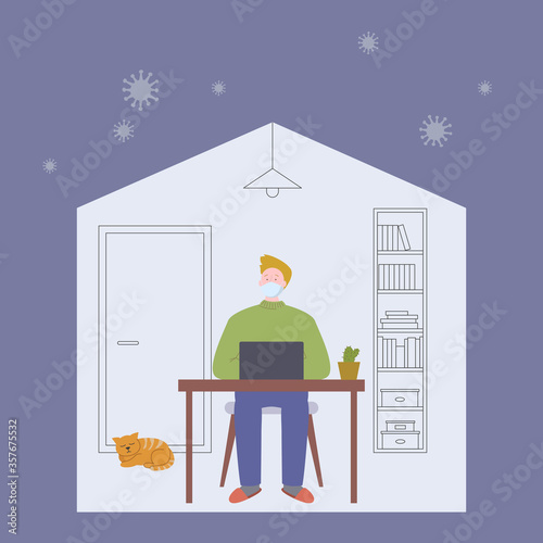 Stay at home, Self isolation concept.