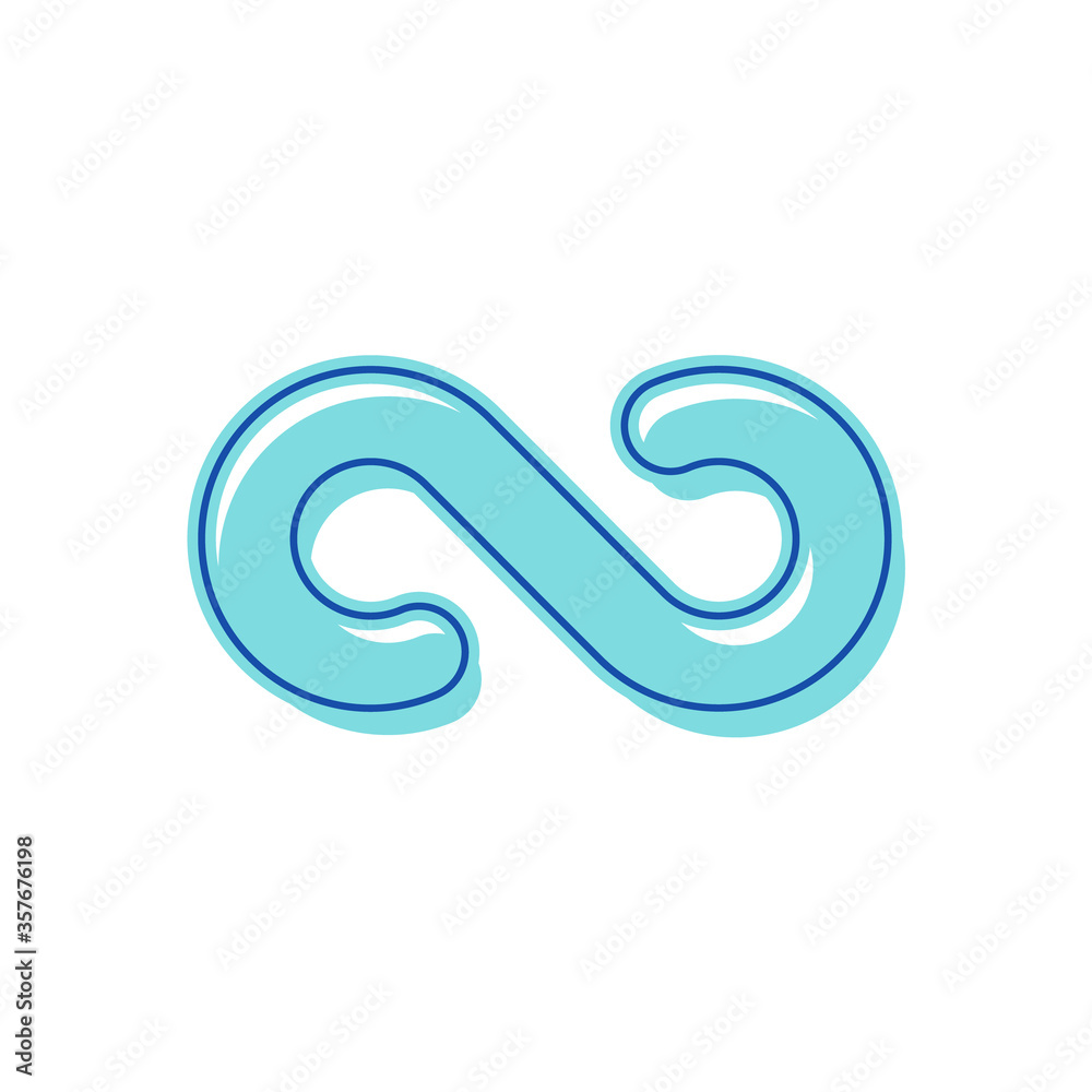 Infinity Symbol. Blue Color Symbolic of Repetition and Unlimited Cyclicity, Design Element in Thickness Style. Contour in Shape of Number Eight Isolated on White Background. Linear Vector Illustration Infinity Symbol. Blue Color Symbolic of Repetition and Unlimited Cyclicity, Design Element in Thickness Style. Contour in Shape of Number Eight Isolated on White Background. Linear Vector Illustration