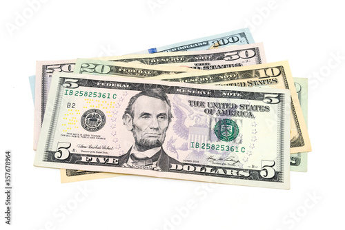 Various US dollar banknotes