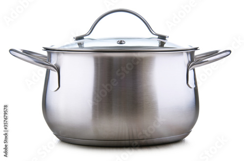 Steel pot isolated on white background