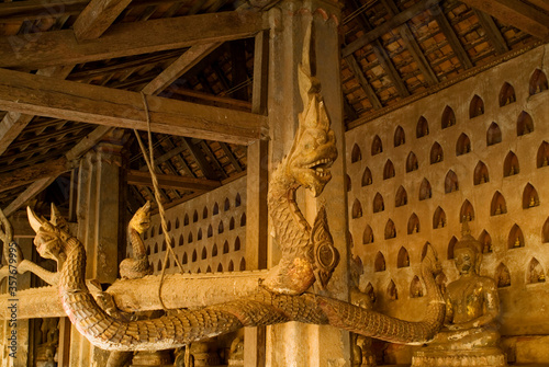 bow of a dragon boat in Wat Sisaket, Vientiane, Laos photo