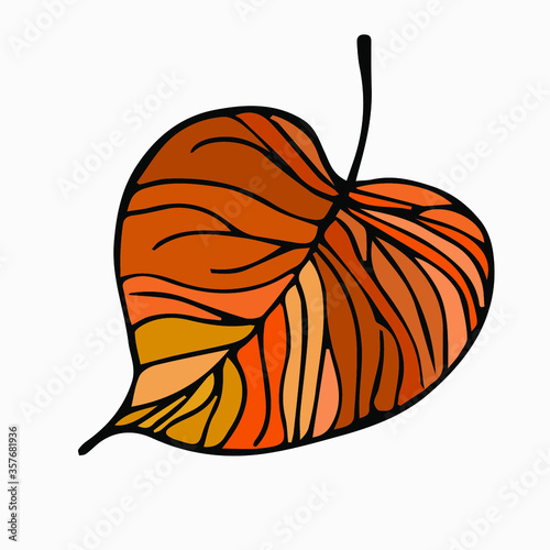 autumn orange leaf. Symbol.