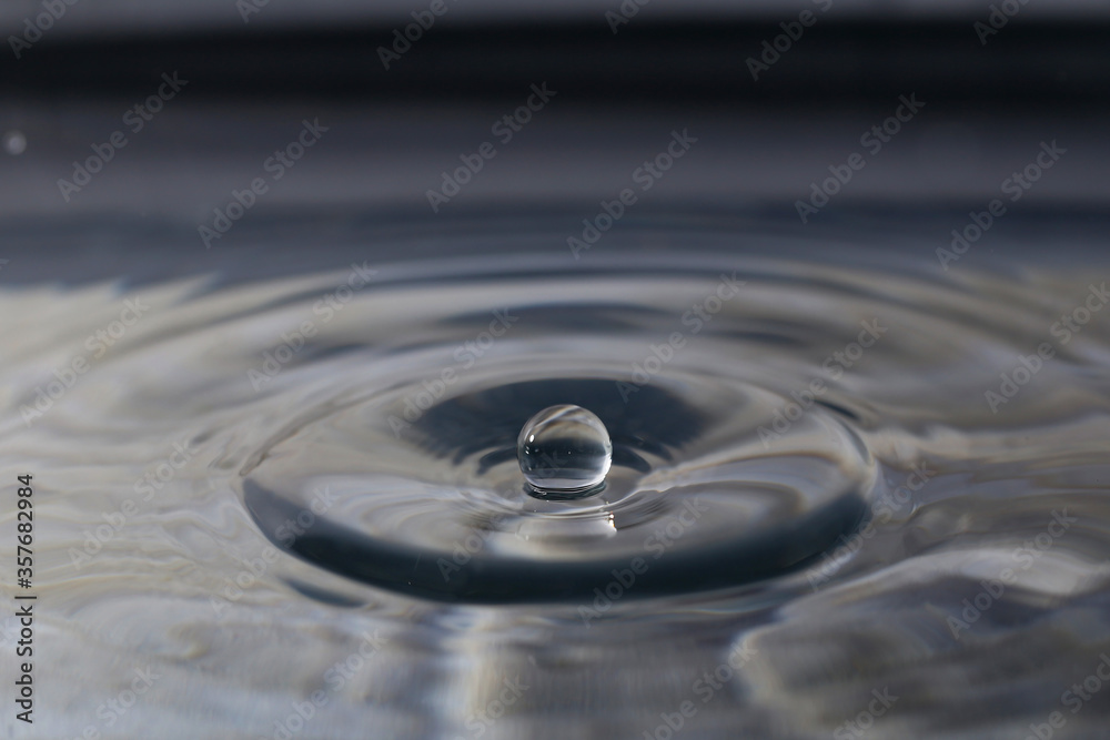 A small water drop fall on water surface