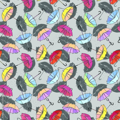 Multicolored umbrellas seamless pattern. Children's pattern. Vector stock illustration eps 10.