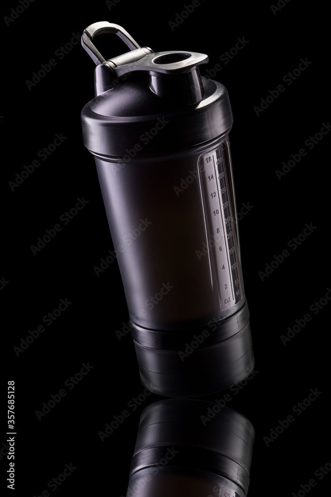 Plastic protein shaker for sport nutrition like whey protein or bcaa isolated Plastic protein shaker for sport nutrition like whey protein or bcaa isolated