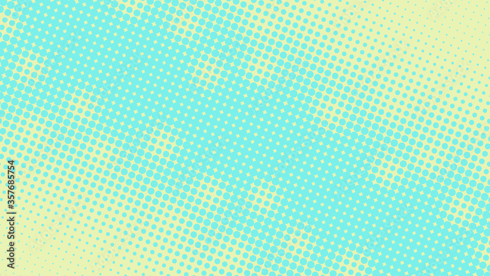 Bright yellow and blue pop art background in retro comic style with halftone dots design Bright yellow and blue pop art background in retro comic style with halftone dots design