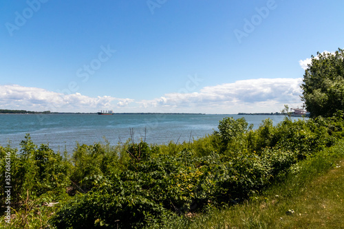 View of St. Lawrence river from Pointe-aux-Pins park St-Joseph-de-Sorel Quebec Canada daytime summer photo