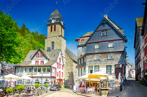 Altstadt von Monschau im Rurtal, Eifel, Nordrhein-Westfalen, Deutschland