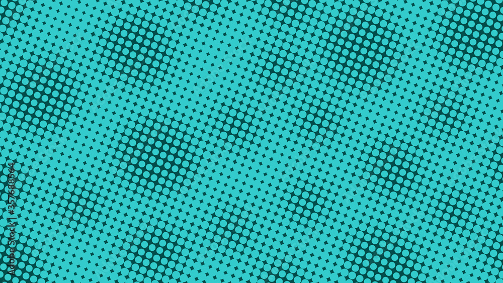 Bright turquoise pop art background in retro comic style with halftone dots design Bright turquoise pop art background in retro comic style with halftone dots design