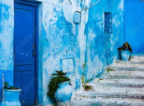 Blue street in Rabat old city, Morocco © Posztós János