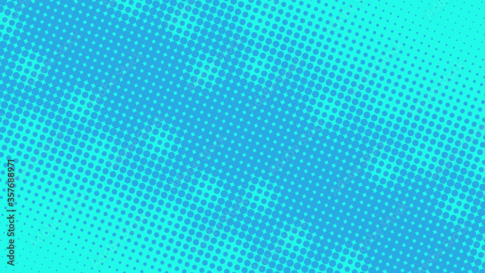 Bright blue pop art background with halftone dots in retro comic style, vector illustration backdrop template for your design Bright blue pop art background with halftone dots in retro comic style, vector illustration backdrop template for your design