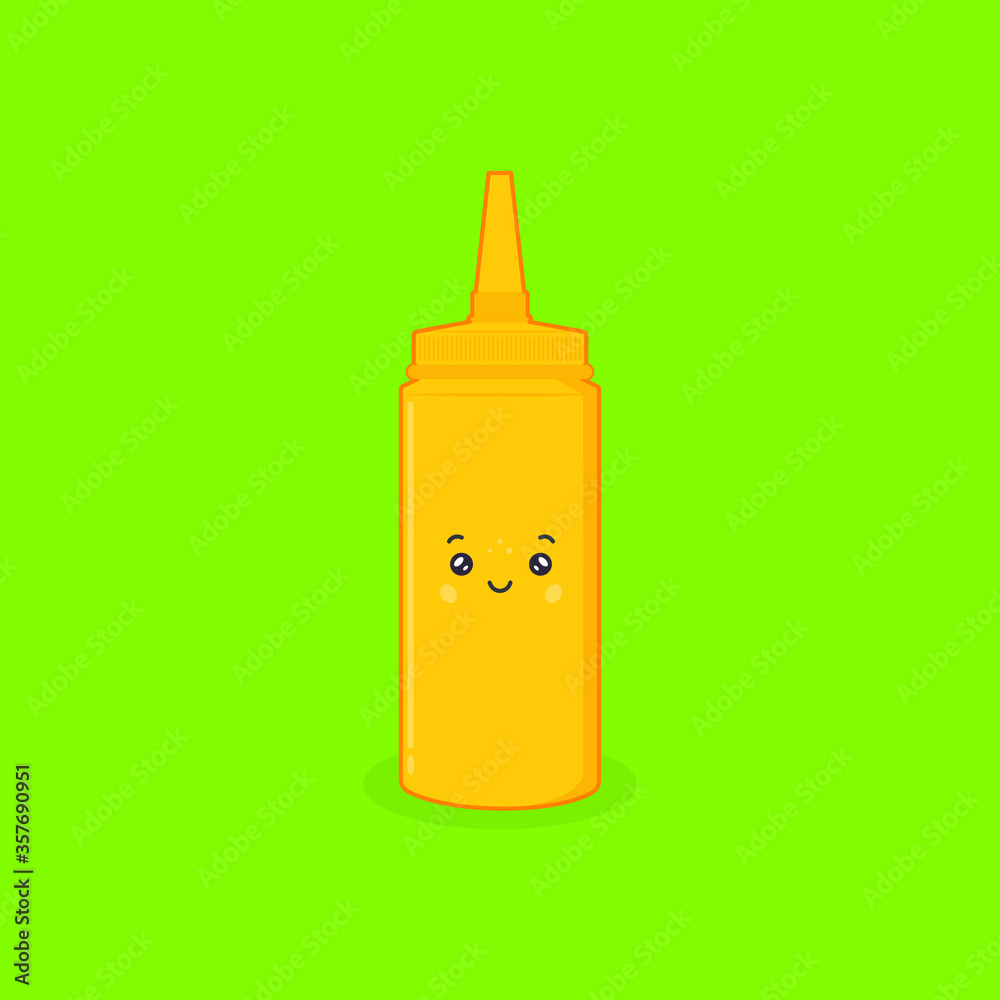 Cute Character Mustard Bottles Illustration Cute Character Mustard Bottles Illustration