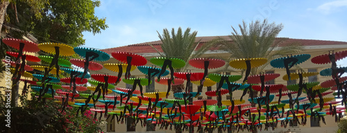 Obraz na plátně Decoration of Suzanne Dellal Centre and theatre in Neve Tzedek, Tel Aviv, Israel