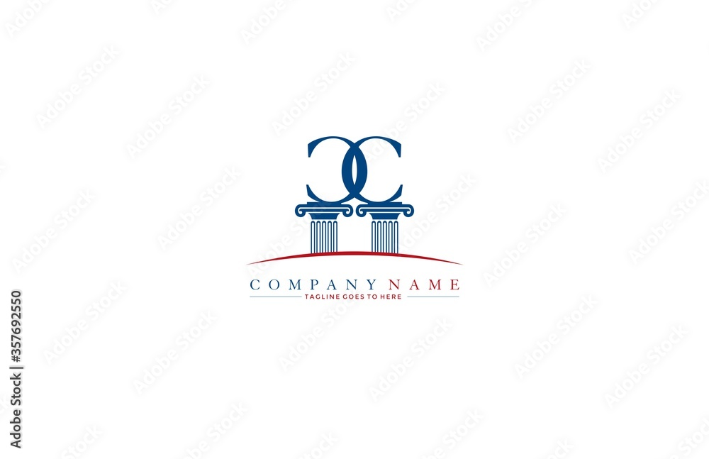 Law firm pillar CC logo design template Law firm pillar CC logo design template