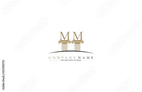 Law firm pillar MM logo design template