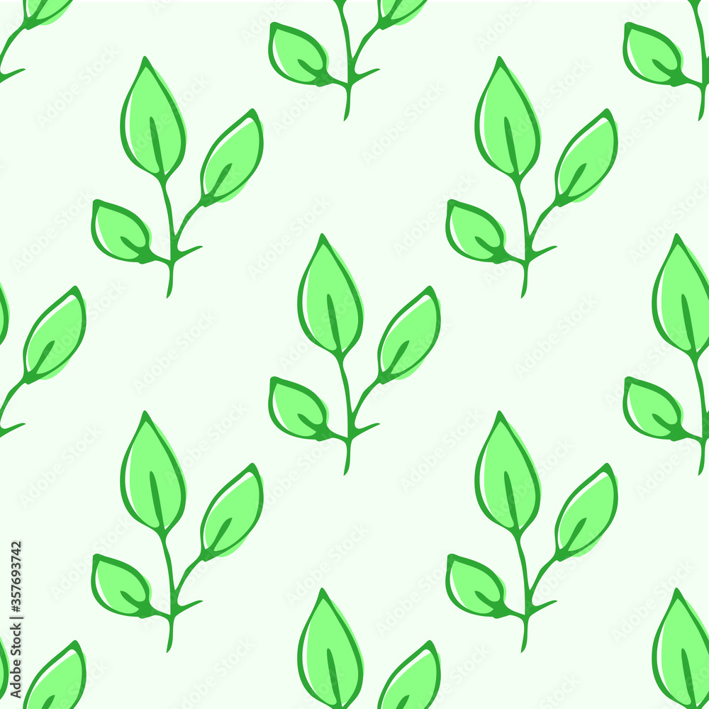 Seamless endless botanical texture pattern leaves for fabric textile or wallpaper