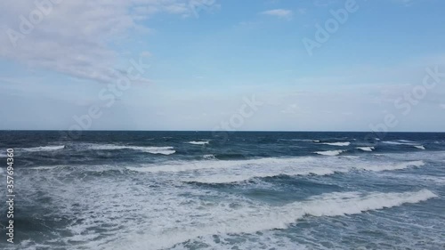 Crashing waves and ocean pan