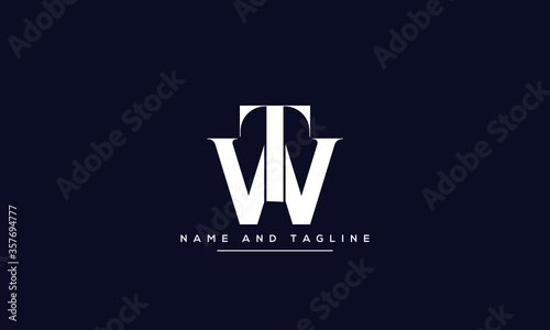 alphabet letters monogram icon logo TW or WT