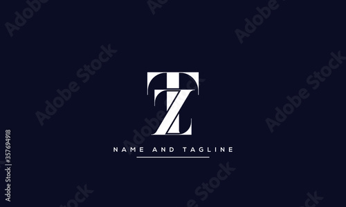 alphabet letters monogram icon logo TZ or ZT photo