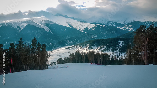 Beautiful mountains of Arkhyz ski resort in the North Caucasus