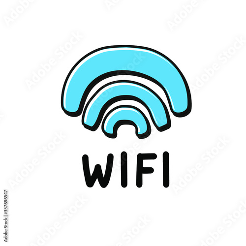 Wi-Fi is turned on with blue waves.