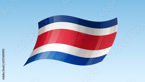 Free Download Costa Rica flag state symbol isolated on background national banner. Greeting card National Independence Day of the Republic of Costa Rica. Illustration banner with realistic state flag. - GFXLoad