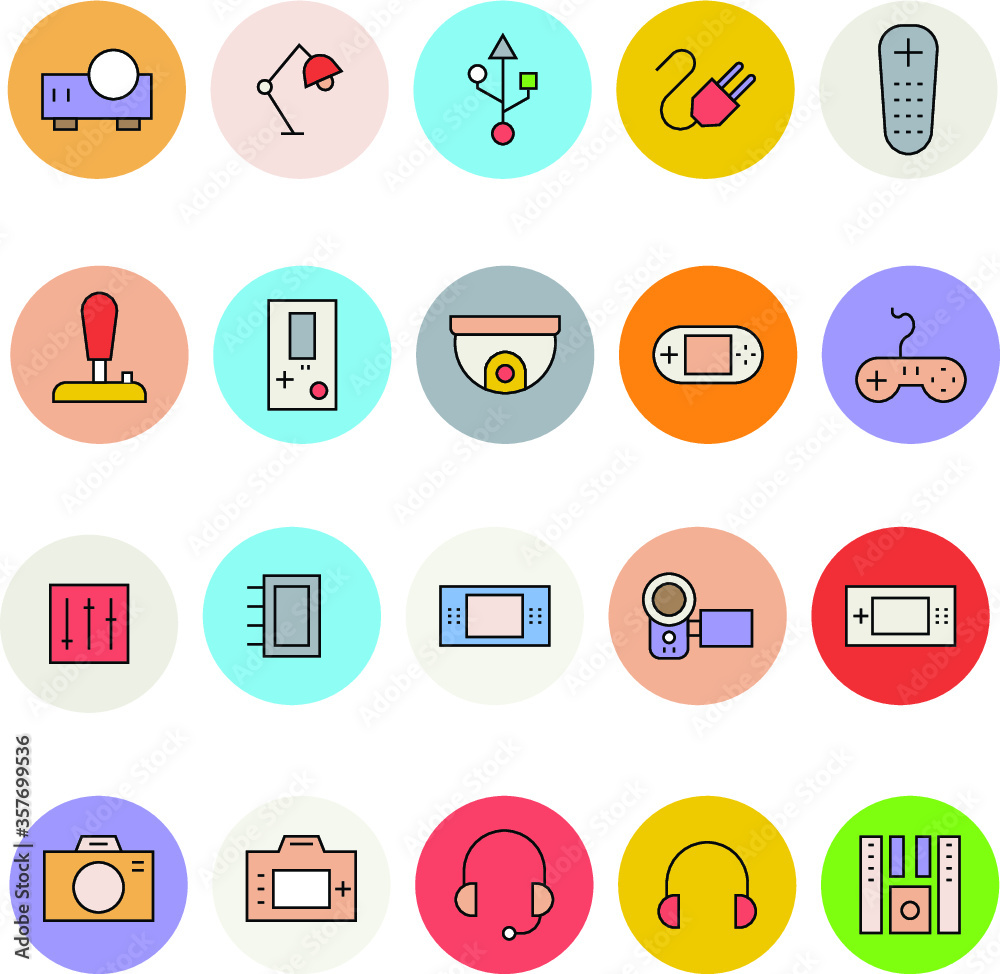 Devices Flat Vector Icons Collection Devices Flat Vector Icons Collection