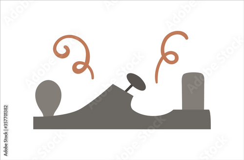 Vector plane icon. Flat colored tool illustration. Building, carpenter equipment for card, poster or flyer design. Woodwork, repair service or craft workshop concept