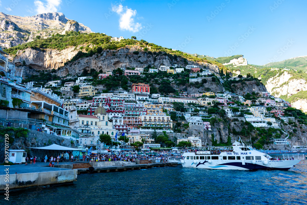 Italy, Campania, Positano - 14 August 2019 - The magical and colorful Positano
