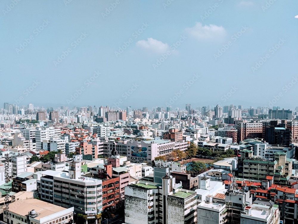 Fototapeta premium Overlook of the city in Yilan County, Taiwan