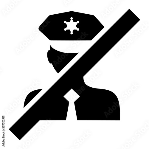 Frorbidden Police Officer vector icon. A flat illustration design used for Frorbidden Police Officer icon, on a white background.
