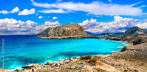 Beautiful sea landscape and wild beaches of Karpathos island. Greece