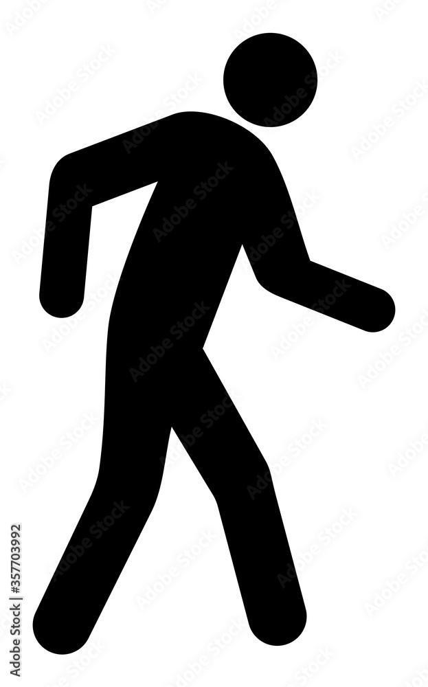 Pedestrian vector illustration. A flat illustration design used for Pedestrian icon, on a white background.