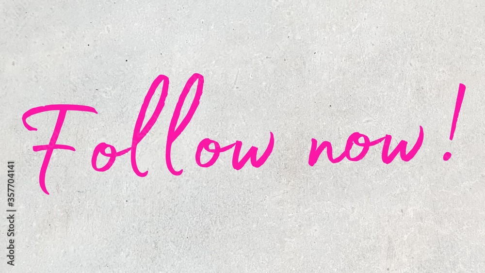 Follow text social media calligraphy pink Follow text social media calligraphy pink
