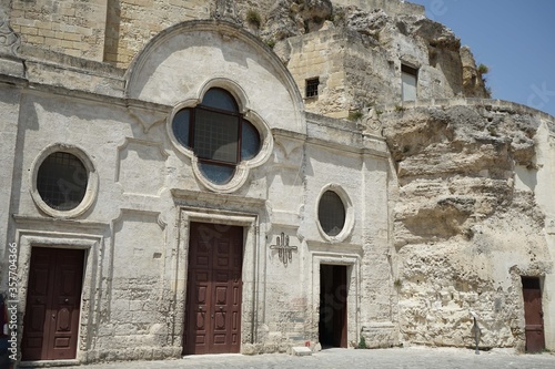 Facade of San Pietro Barisano church in Matera  Basilicata - Italy