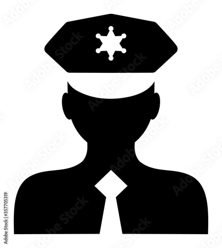 Police Officer vector icon. A flat illustration design used for Police Officer icon, on a white background.