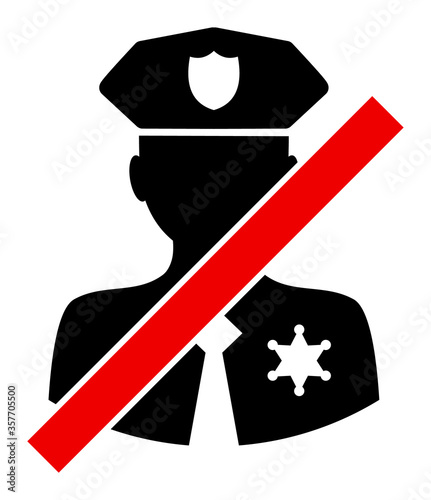 Stop Police Patrol vector illustration. A flat illustration design used for Stop Police Patrol icon, on a white background.