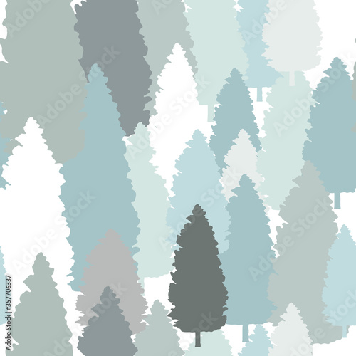 Vector seamless pattern background with trees. 
