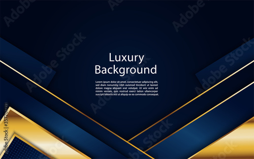 luxurious dark navy background and golden glittering dots luxury. elegant modern background.