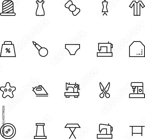Sewing Line Vector Icons 