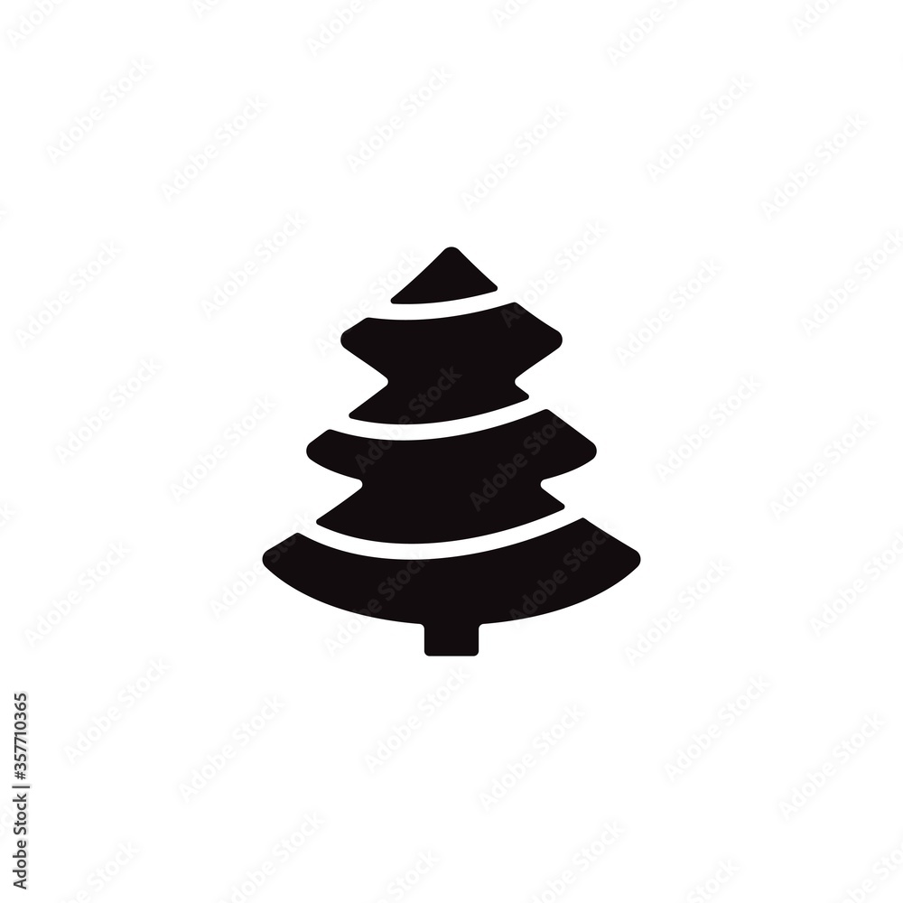 Christmas tree icon. Evergreen conifer. Fir, spruce or pine symbol. Christmas tree icon. Evergreen conifer. Fir, spruce or pine symbol.