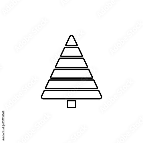 Christmas tree icon. Evergreen conifer. Fir  spruce or pine symbol.