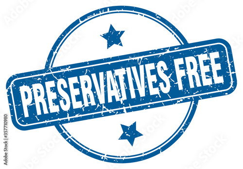 preservatives free grunge stamp. preservatives free round vintage stamp