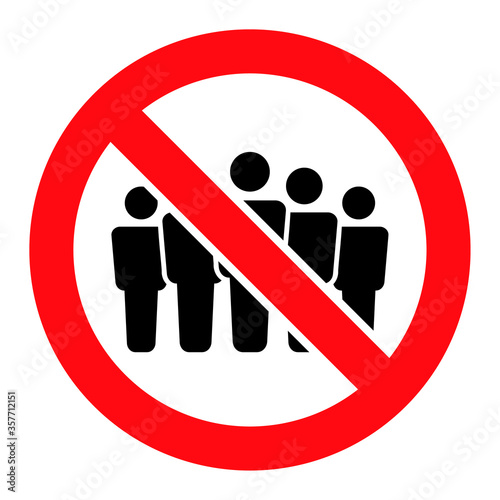 Forbidden People Crowd raster illustration. A flat illustration design used for Forbidden People Crowd icon, on a white background.