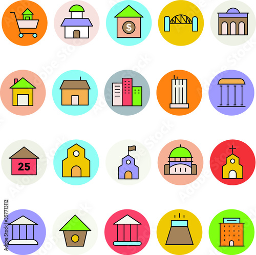 Architecture and Buildings Vector Icons