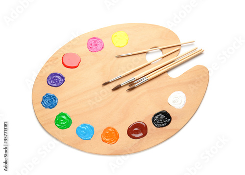 Artist's palette on white background