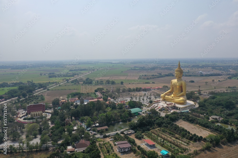 Wat Muang Buddha statue in Angthong Thailand
