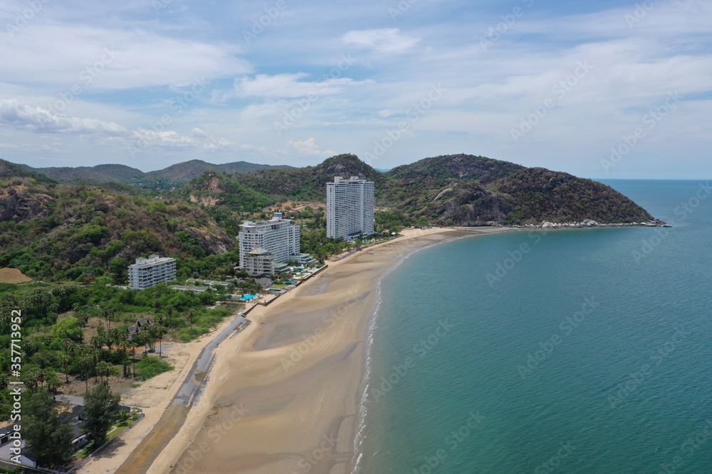 Beautiful beach coastal view in Hua Hin Thailand