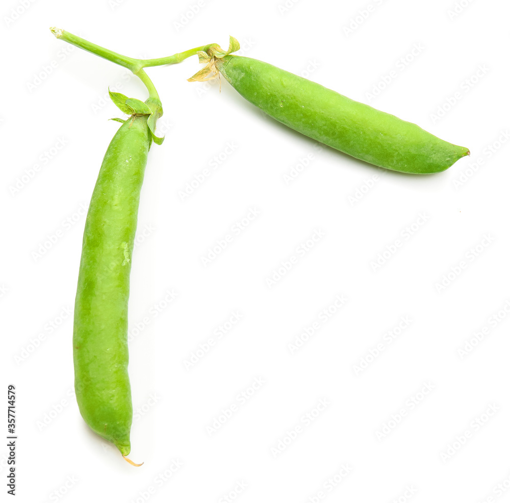 Tasty fresh peas on white background Tasty fresh peas on white background